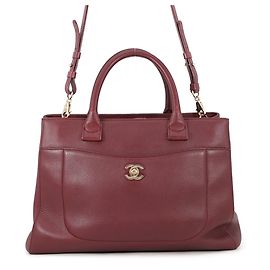 Chanel Neo Executive Tote Bag Golden Bordeaux