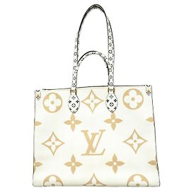 Louis Vuitton Monogram Giant OnTheGo GM Tote Bag White Green Khaki