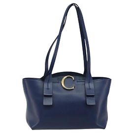 Chloé Chloe C Zipped Leather Small Azul