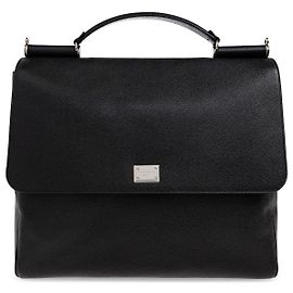 Dolce & Gabbana Sicily Maletín de cuero negro Negro