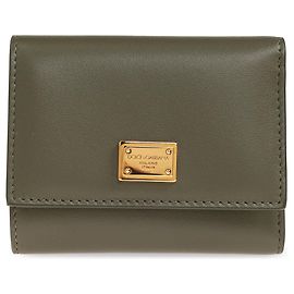 Dolce & Gabbana Portefeuille en cuir avec appliqué Vert