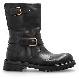 Dolce & Gabbana Leather Boots with Buckles Black
