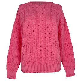 Chanel Knitwear Pull à torsades en coton rose Rose
