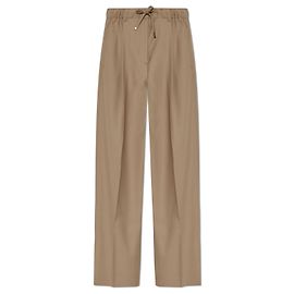 Pantalones Moncler de lana beige con raya Castaño Beige