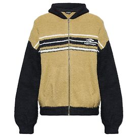 Balenciaga Logo Zip-Up Sweatshirt Grün Baumwolle Grün