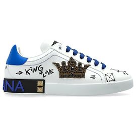 Baskets Portofino Dolce & Gabbana en cuir blanc Blanc