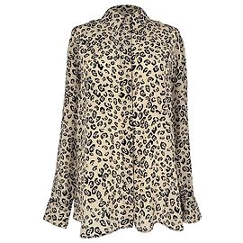 Blusa Altuzarra con estampado de leopardo en seda beige Beige