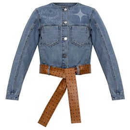 Chaqueta vaquera MCM azul de algodón con bordado y cinturón Azul