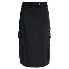 Jupe cargo midi en coton noir Dolce & Gabbana Noir