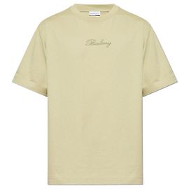 Burberry Camiseta con logotipo bordado Verde