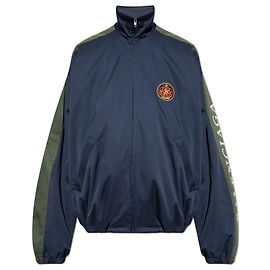Balenciaga Cotton jacket with stand-up collar Blue