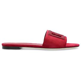 Sandalias Logo de piel rojas Dolce & Gabbana Roja