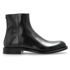 Dolce & Gabbana Black Leather Ankle Boots Black