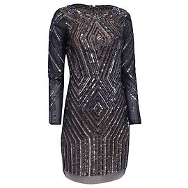 Autre Marque Abito da cocktail con perline a maniche lunghe Adrianna Papell Multicolor Multicolore