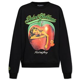 Felpa Dolce & Gabbana in cotone nera con logo Nero
