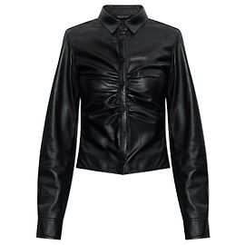 Balenciaga Black Lambskin Leather Top Black