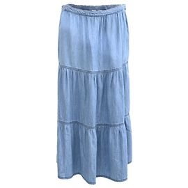 Jupe midi à volants Ba&Sh en coton bleu Bleu