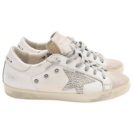 Baskets Golden Goose Super-Star en cuir blanc Blanc Écru