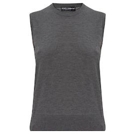 Colete de cashmere e lã cinza Dolce & Gabbana Cinza