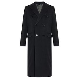 Dolce & Gabbana Black Wool Double Breasted Coat Black