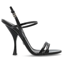 Sandali con tacco in pelle nera Dolce & Gabbana Nero