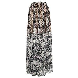 Saia midi impressa vintage Chanel em seda multicolorida Multicor