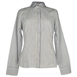 Brunello Cucinelli Striped Shirt in White Cotton White Cream