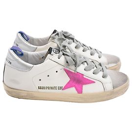 Golden Goose Super-Star Sneakers in White Leather White Cream