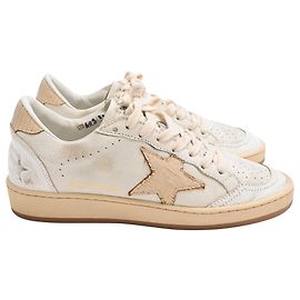 Baskets Golden Goose Ball Star en cuir blanc Blanc