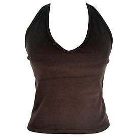 Nili Lotan Halter Blouse in Brown Cotton Brown