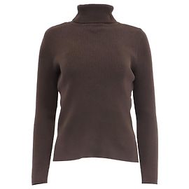 Camisola de gola alta canelada Ralph Lauren em algodão castanho Marrom