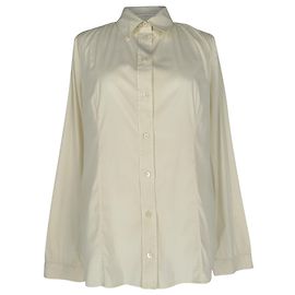 Camisa de botones Prada en algodón blanco Blanco Crudo