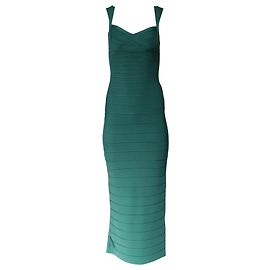 Herve Leger Bandage Maxi Kleid aus grünem Rayon Grün