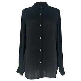 Theory Hemdbluse aus schwarzer Seide Schwarz