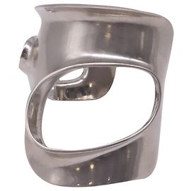 Salvatore Ferragamo Ferragamo Small Sculptural Cutout Cuff Bracelet in Silver Brass Silvery Metallic