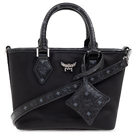 Borsa MCM nera in cotone Nero