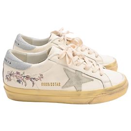 Baskets Golden Goose Ball Star en cuir blanc Blanc Écru