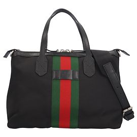 Borsa a mano Gucci Sherry Line Nero Rosso Verde