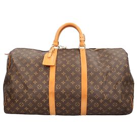 Louis Vuitton Keepall 55 Monogram Boston Bag Brown