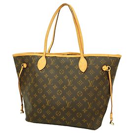 Sac cabas Louis Vuitton Monogram Neverfull MM Marron