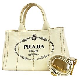 Borsa Tote Prada Canapa Canvas Crudo