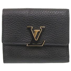 Louis Vuitton Portefeuille Capucines Compact XS Tri-fold Wallet Black