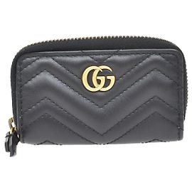 Gucci GG Marmont Zip Around Matelasse Leather Small Black