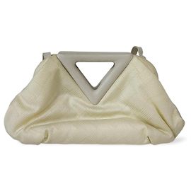 Bottega Veneta Point Leather Small Blanco