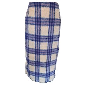 Autre Marque Daphnea Preppy Seventies Langer Wollrock TM Blau Roh