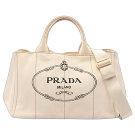 Borsa Tote Prada Canapa in tela Beige