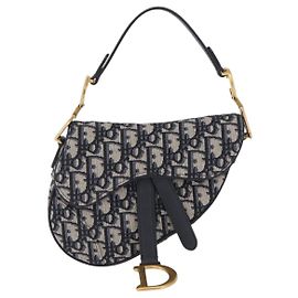Christian Dior Saddle Oblique Canvas Small Bleu Marine