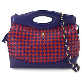 Bally 2-Way Handbag in Navy and Red Red Navy blue