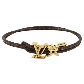 Pulsera con Dijes Monogram Louis Vuitton Castaño Dorado Monograma