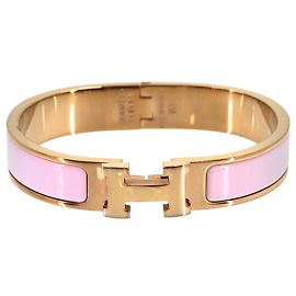 Hermès Hermes Clic H PM Bangle in Pink Rose Gold Pink Golden